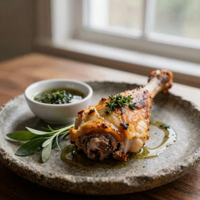 Cosciotto di capretto alle erbe aromatiche