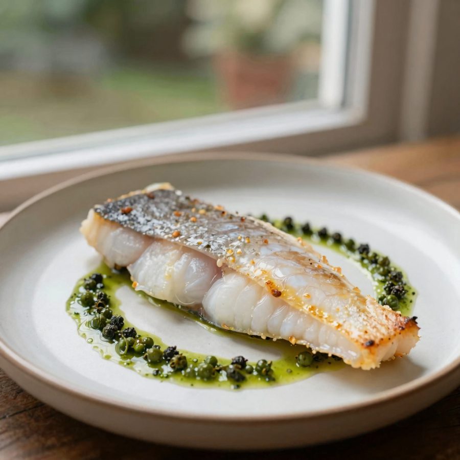 Branzino al pepe verde