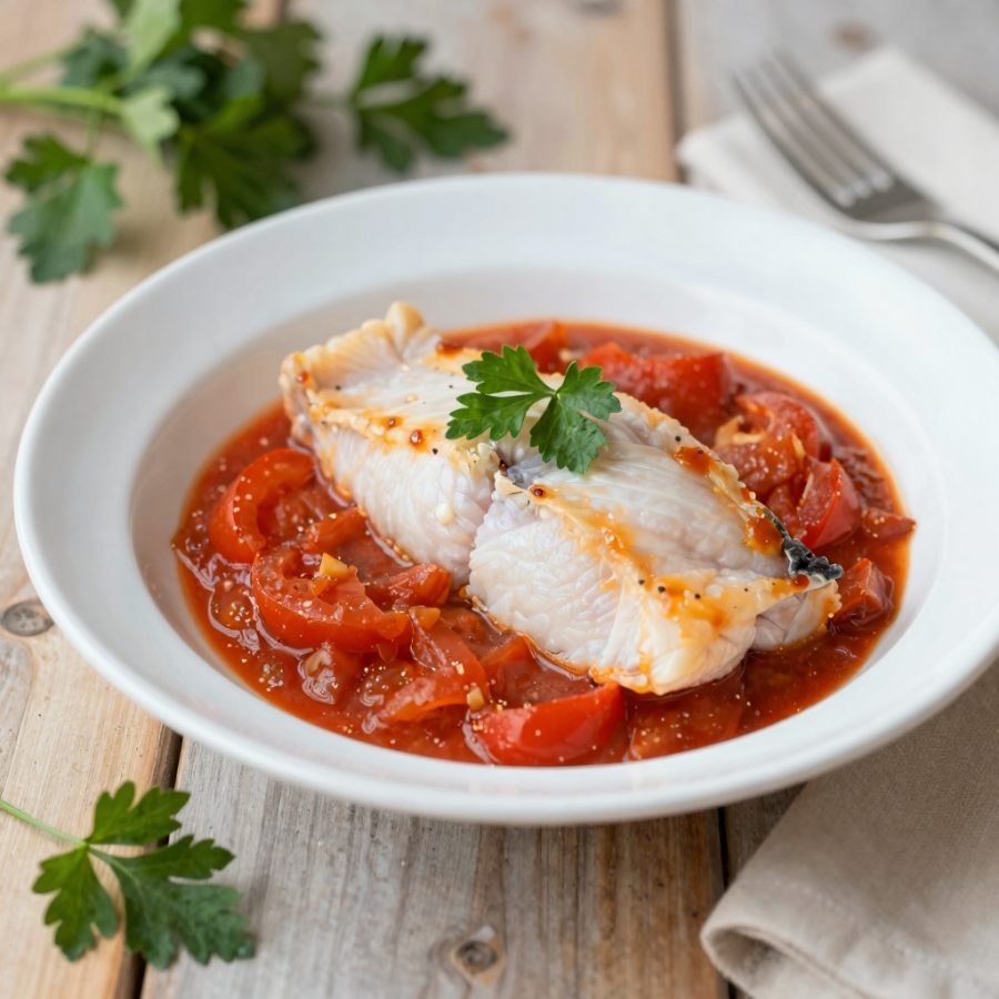 Filetti di merluzzo al sugo