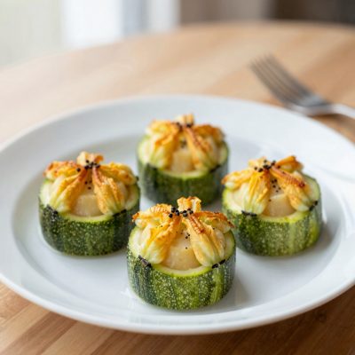 Fiori di zucca ripieni al forno