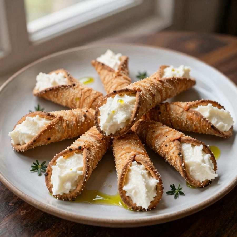 Cannoli di pecorino romano e ricotta