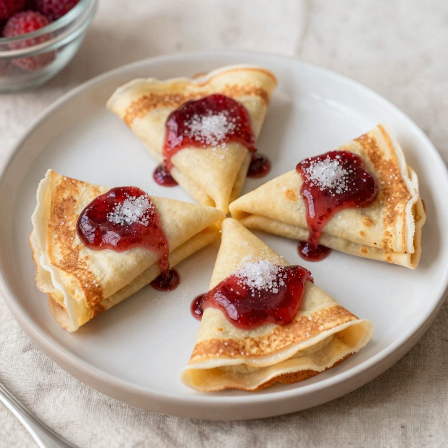 Crespelle alla gelatina di lamponi
