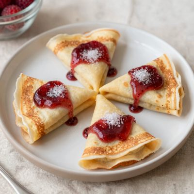 Crespelle alla gelatina di lamponi