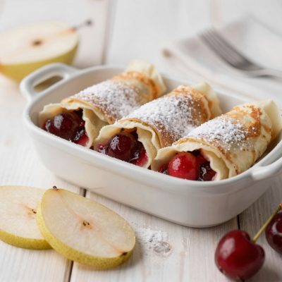Crespelle alle pere e ciliegie