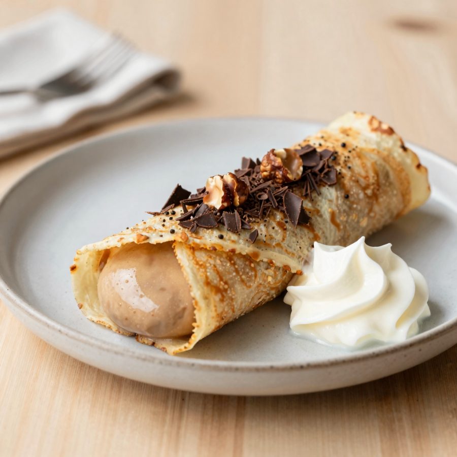 Crespelle farcite con crema di castagne
