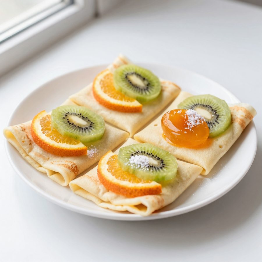 Crespelle alle arance e kiwi