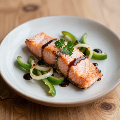 Salmone ai peperoni e all’aceto balsamico