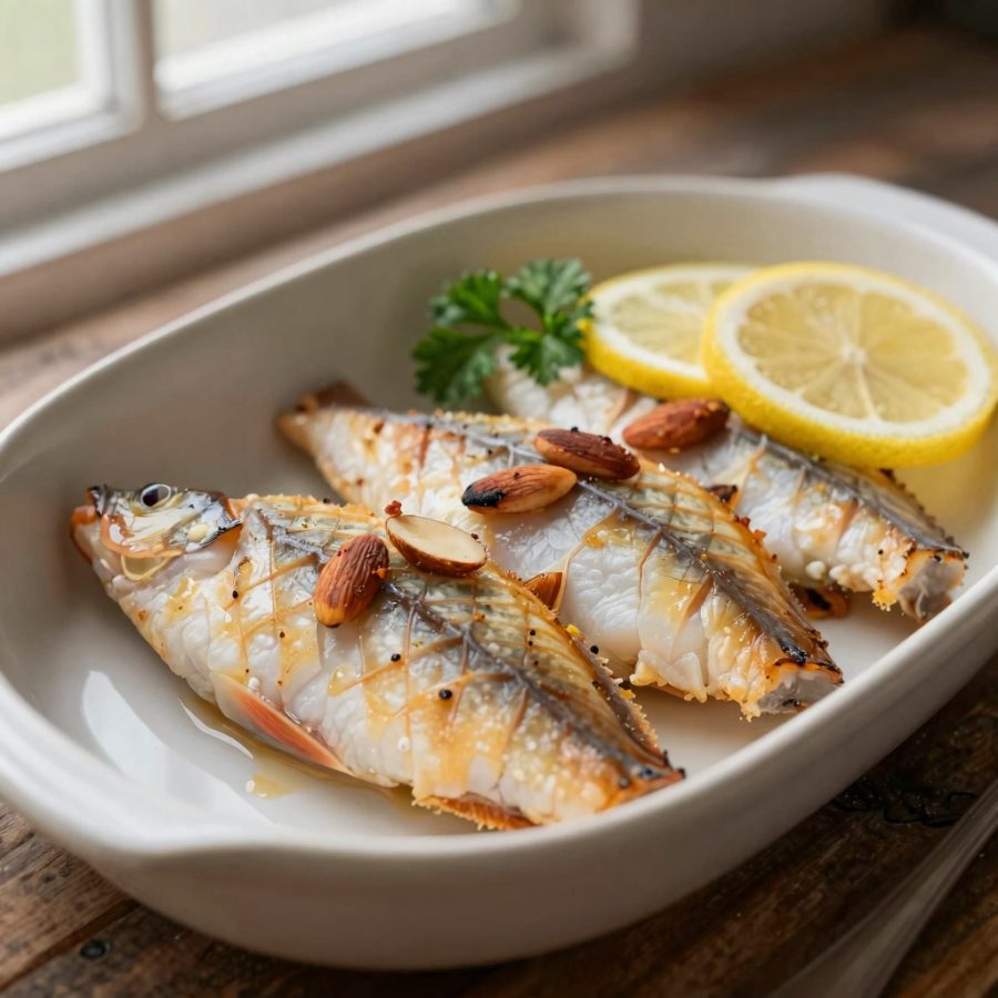 Filetti di pesce persico alle mandorle
