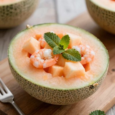Insalata di melone e gamberetti