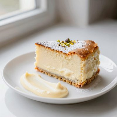 Torta allo yogurt con crema allo zafferano