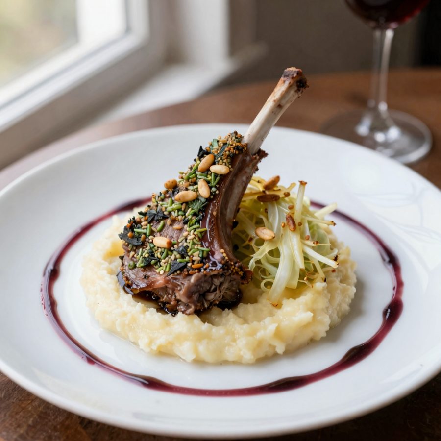 Costolette d’agnello alle erbette