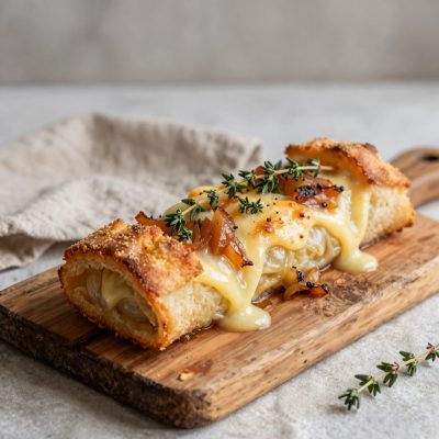 Schiacciato di caciocavallo e cipolla