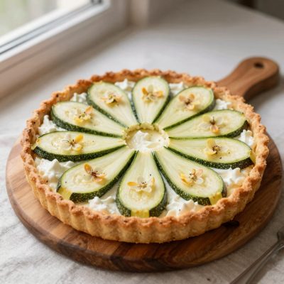 Torta con fiori di zucca