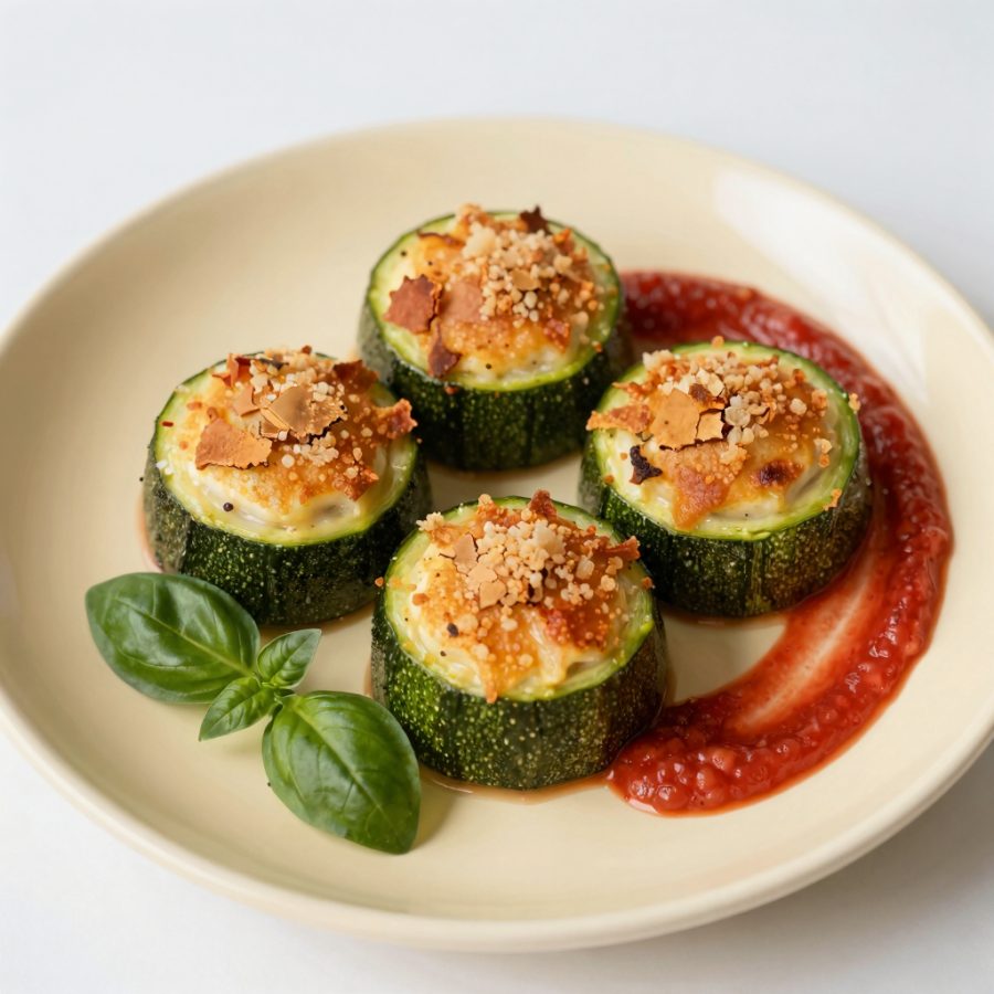 Sformatini di zucchine con salsa di pomodoro crudo
