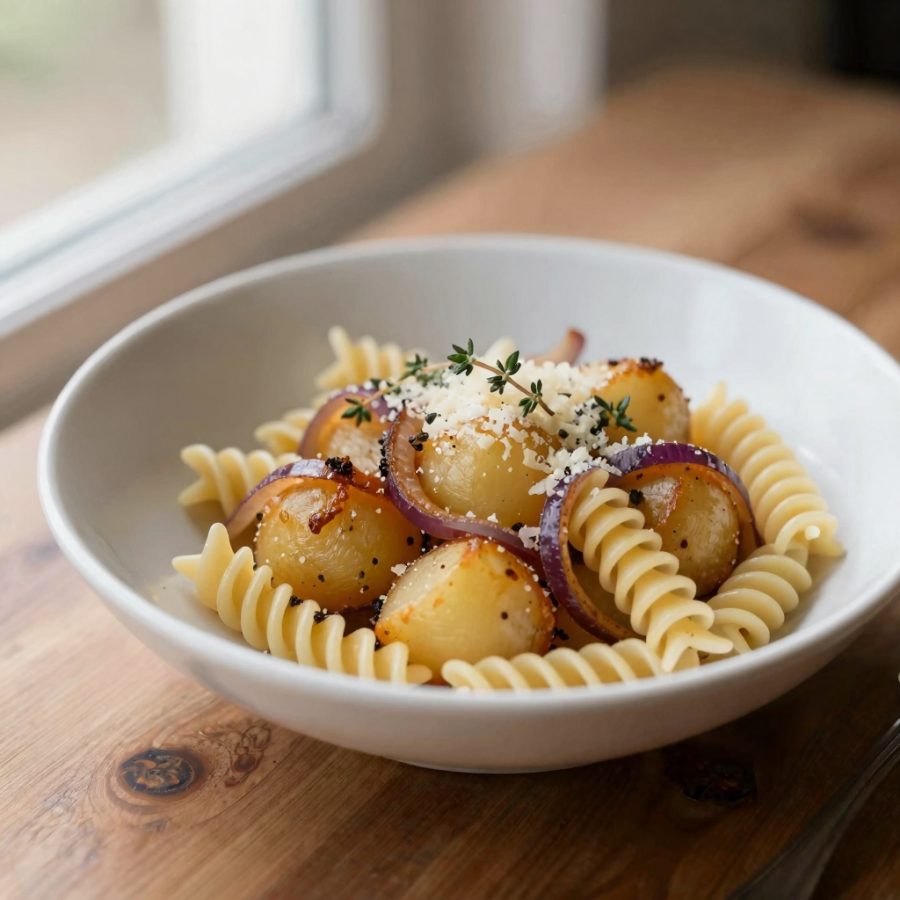 Fusilli con patate e cipolle