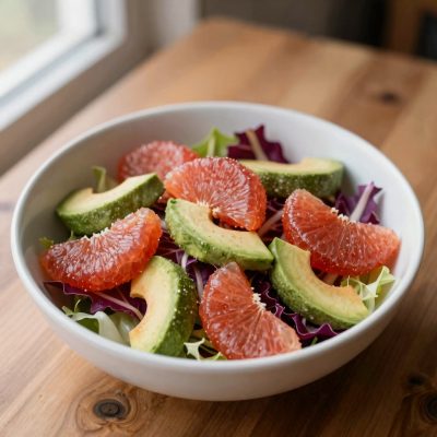 Cicoria con pompelmo e avocado