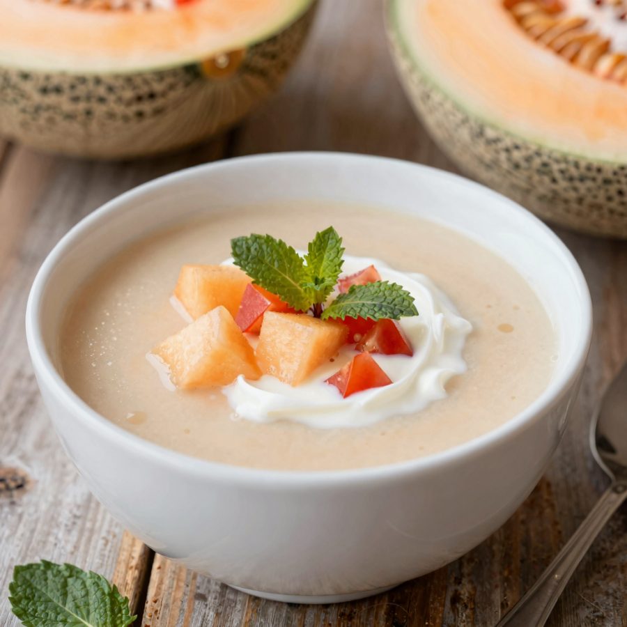 Zuppa fredda di melone e pomodoro